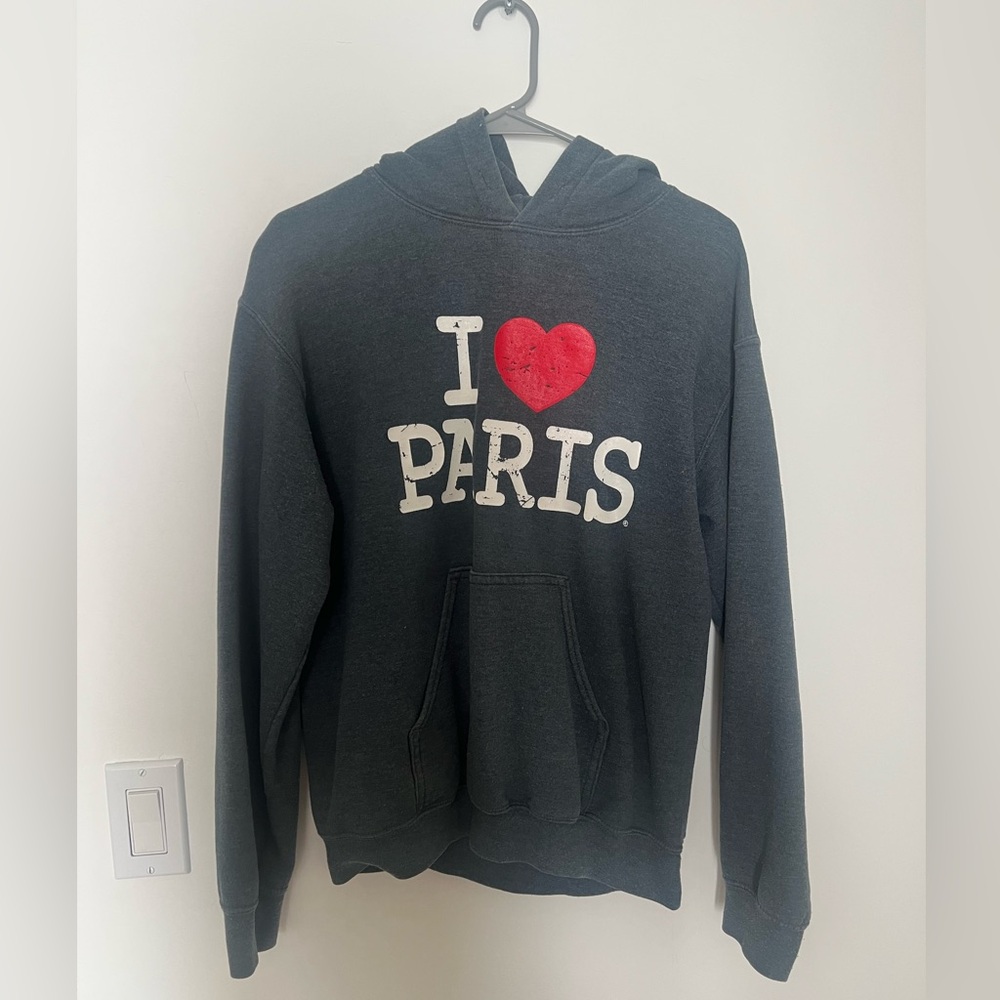 I love Paris dark gray hoodie